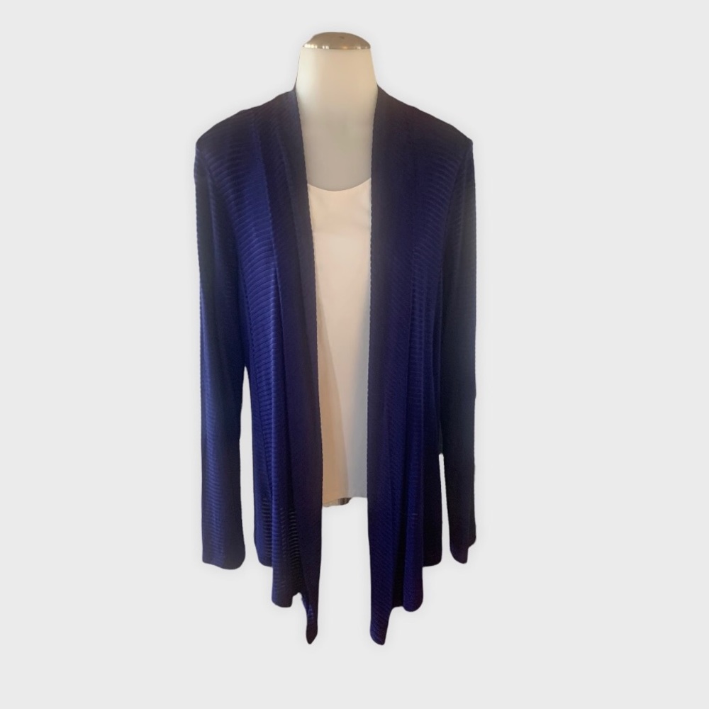 Chico’s Travelers Light-Weight Open Front RibbedCardigan. Size 8-Chico’s Size 1